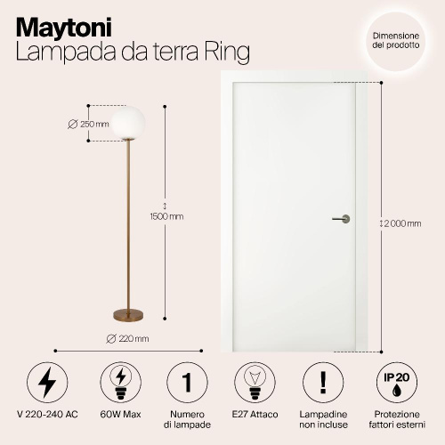 Напольный светильник (торшер) Maytoni MOD013FL-01BS