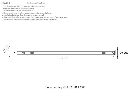 Шинопровод однофазный с питанием и заглушкой Crystal Lux CLT 0.11 01 L3000 BL Шинопровод однофазный с питанием и заглушкой Crystal Lux CLT 0.11 01 L3000 BL