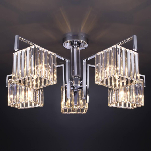 Потолочная люстра Eurosvet April 10126/5 хром/прозрачный хрусталь Strotskis Smart
