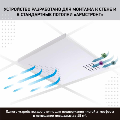 Ультрафиолетовый бактерицидный рециркулятор Led4U Армстронг Сфера 912/65