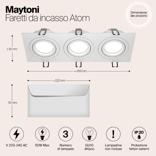 Встраиваемый светильник Maytoni Atom DL024-2-03W