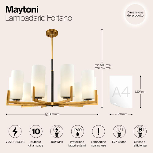 Подвесная люстра Maytoni Fortano MOD089PL-10BS