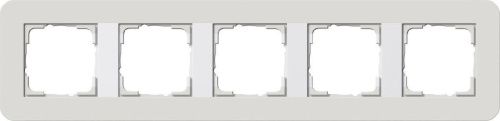 Рамка 5-постовая Gira E3 светло-серый/белый глянцевый 0215411