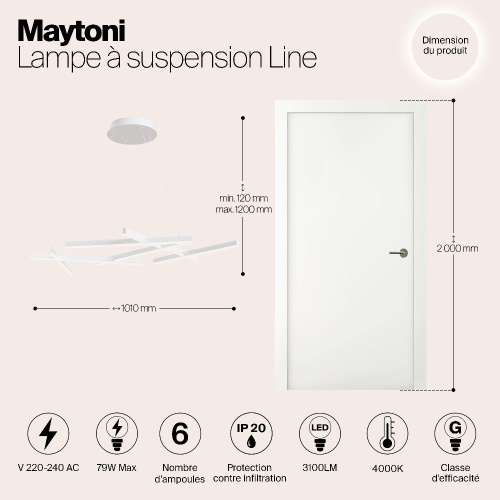 Подвесной светодиодный светильник Maytoni Line MOD016PL-L75W