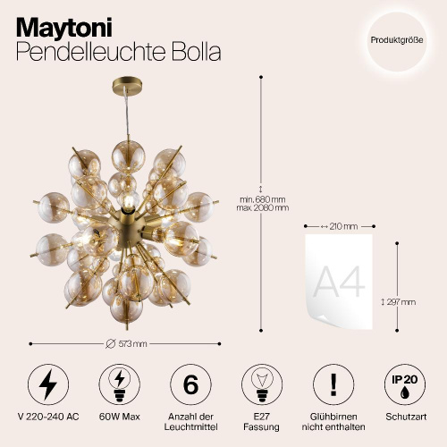 Подвесная люстра Maytoni Bolla MOD133PL-06BS Подвесная люстра Maytoni Bolla MOD133PL-06BS