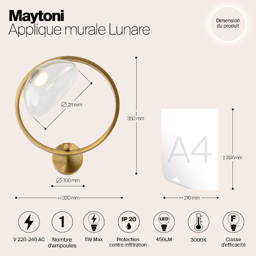 Бра Maytoni Moon MOD327WL-L5BS3K