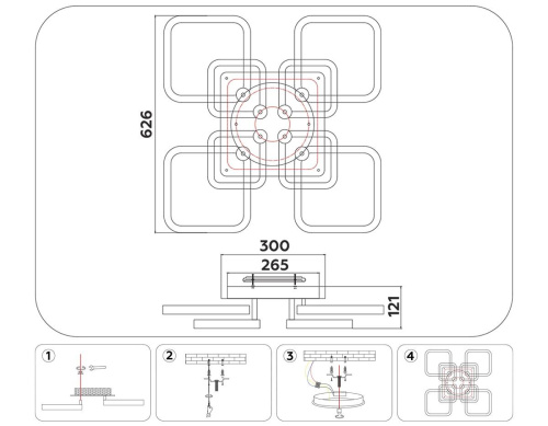Потолочная светодиодная люстра Ambrella light Acrylica Original FA3866 Потолочная светодиодная люстра Ambrella light Acrylica Original FA3866