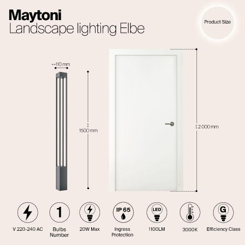 Уличный светодиодный светильник Maytoni Elbe O424FL-L20GF
