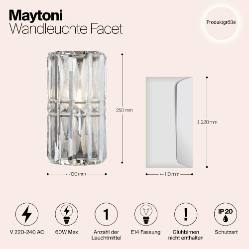 Настенный светильник Maytoni Aster MOD094WL-01CH