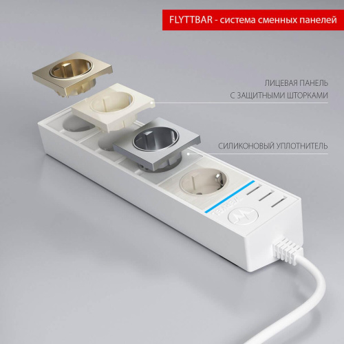 Розеточный блок 4гн 3USB х 1,7м с/з Werkel WL20-04-03 4690389128387