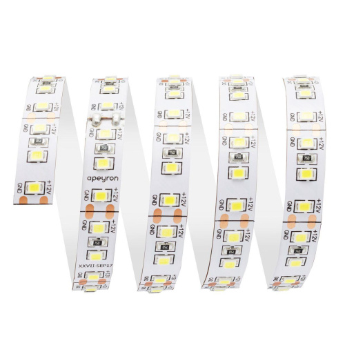 Светодиодная лента Apeyron 14,4W/m 120LED/m 2835SMD холодный белый 3M 212BL Светодиодная лента Apeyron 14,4W/m 120LED/m 2835SMD холодный белый 3M 212BL