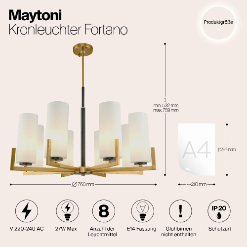 Подвесная люстра Maytoni Fortano MOD089PL-08BS