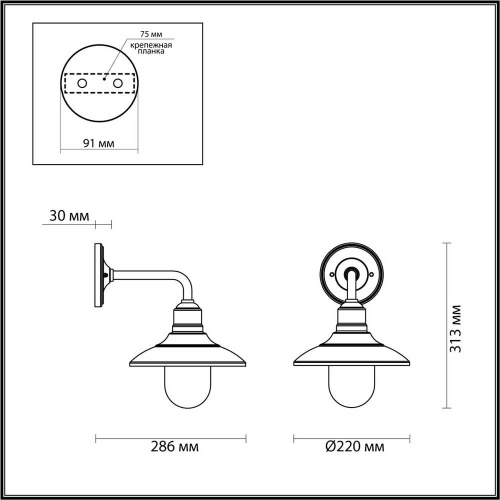 Уличный настенный светильник Odeon Light Nature Campa 4965/1W Уличный настенный светильник Odeon Light Nature Campa 4965/1W