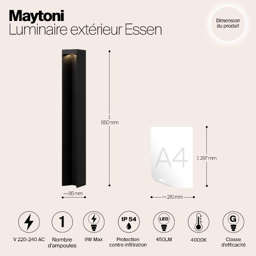 Уличный светодиодный светильник Maytoni Essen O596FL-L9B4K1