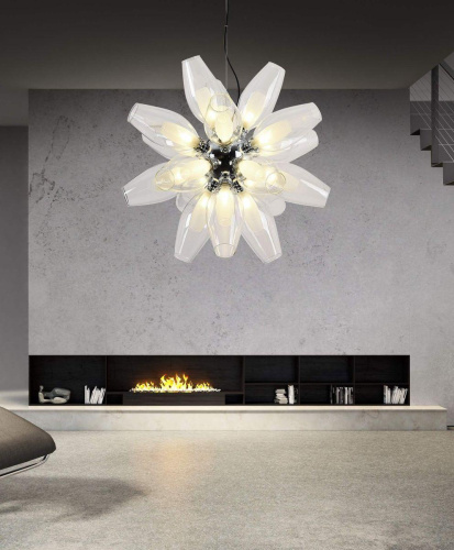Подвесная люстра Lumina Deco Feretta LDP 1139-18 WT+CL Подвесная люстра Lumina Deco Feretta LDP 1139-18 WT+CL