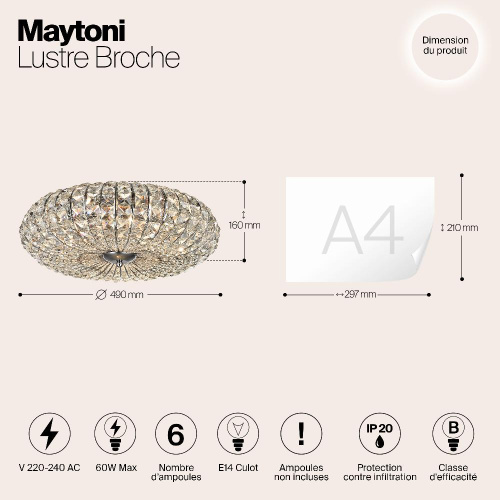 Потолочная люстра Maytoni Broche DIA902-06-N Потолочная люстра Maytoni Broche DIA902-06-N