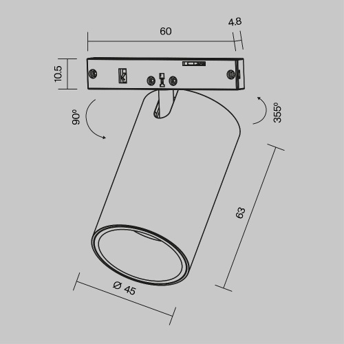Трековый светильник Technical TR187-1-9W2.7K-M-B Трековый светильник Technical TR187-1-9W2.7K-M-B