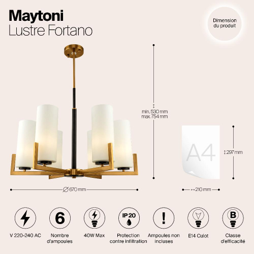 Подвесная люстра Maytoni Fortano MOD089PL-06BS