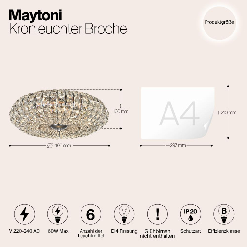 Потолочная люстра Maytoni Broche DIA902-06-N Потолочная люстра Maytoni Broche DIA902-06-N