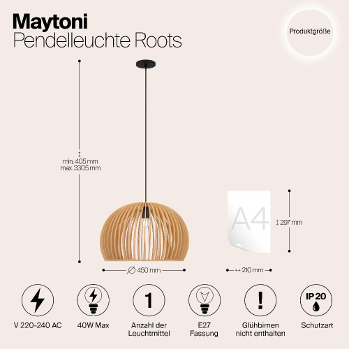 Подвесной светильник Maytoni MOD195PL-01W1