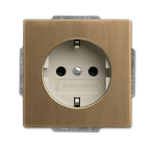 Розетка ABB Dynasty Schuko с/з 16A 250V со шторками винтовой зажим латунь античная/слоновая кость 2CKA002011A6245