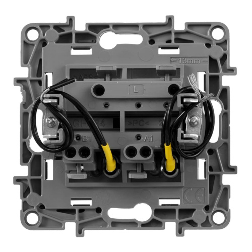 Выключатель двухклавишный Legrand Etika с подсветкой 10A 250V алюминий 672404