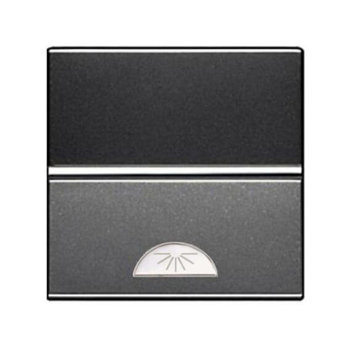 Выключатель кнопочный одноклавишный ABB Zenit 16A 250V Свет антрацит 2CLA220420N1801