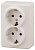 Розетка ЭРА Эксперт 2х2P E Schuko со шторками 16A 250V 11-2206-02 Б0020695