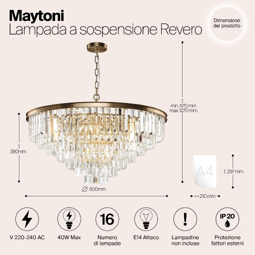 Подвесная люстра Maytoni Revero MOD085PL-16BS