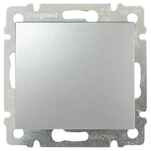 Переключатель одноклавишный промежуточный Legrand Valena 10A 250V алюминий 770107