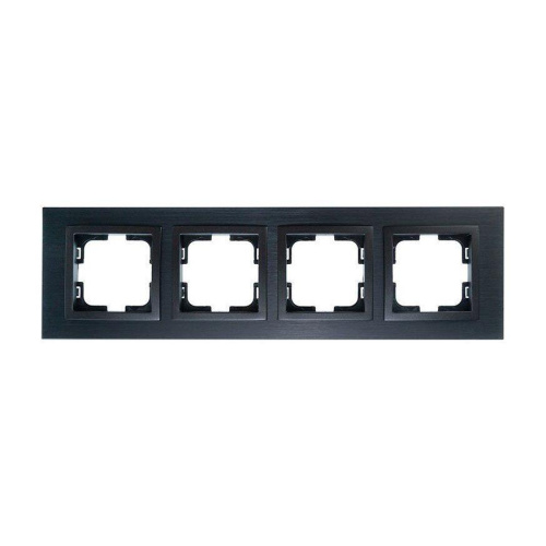 Рамка 4-постовая Mono Electric Style Aluminium дымчатый графит 107-820000-163