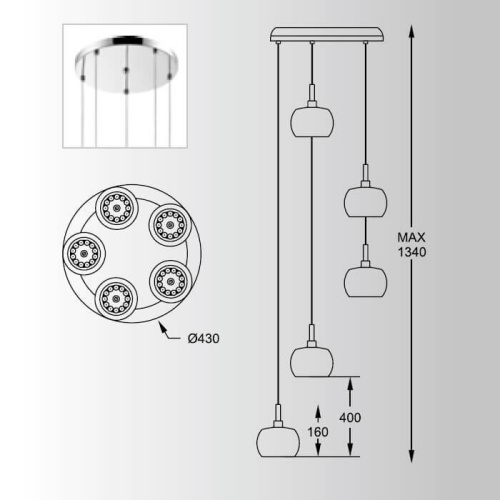Подвесной светильник Zumaline Crystal P0076-05M-B5FZ