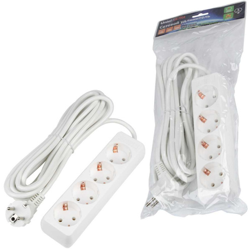 Удлинитель Uniel Ultra 4гн х 5м с/з S-GCU4-5 White UL-00010007 Удлинитель Uniel Ultra 4гн х 5м с/з S-GCU4-5 White UL-00010007