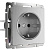 Розетка Werkel с заземлением и шторками серебряная рифленая WL09-SKGS-01-IP44 4690389085086