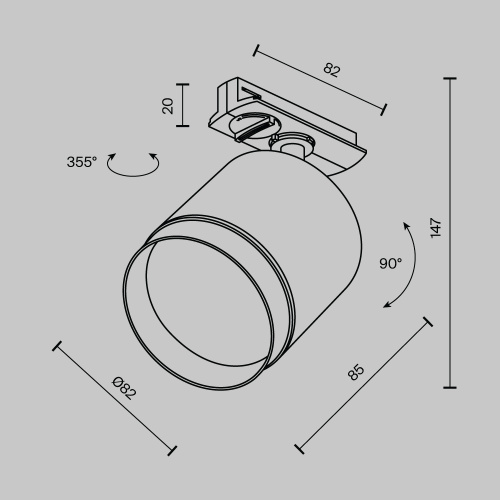 Трековый светильник Technical TR088-1-GX53-B Трековый светильник Technical TR088-1-GX53-B