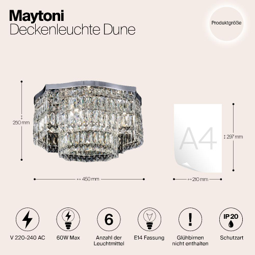 Потолочная люстра Maytoni Dune DIA005CL-06CH