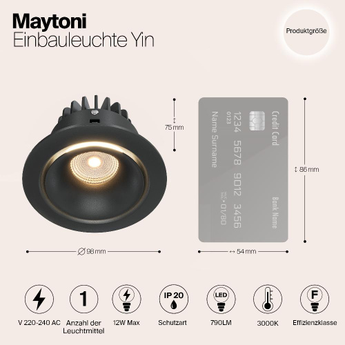 Встраиваемый светодиодный светильник Maytoni Zoom DL031-2-L12B