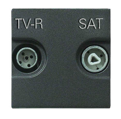 Розетка TV-R-SAT проходная ABB Zenit антрацит 2CLA225180N1801