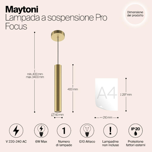 Подвесной светильник Maytoni MOD161PL-01G1