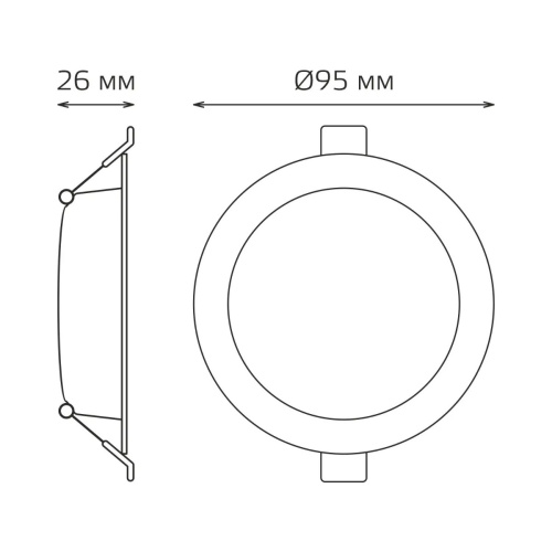 Встраиваемый светильник Gauss Elementary Downlight 9100420205