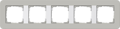 Рамка 5-постовая Gira E3 серый/белый глянцевый 0215412