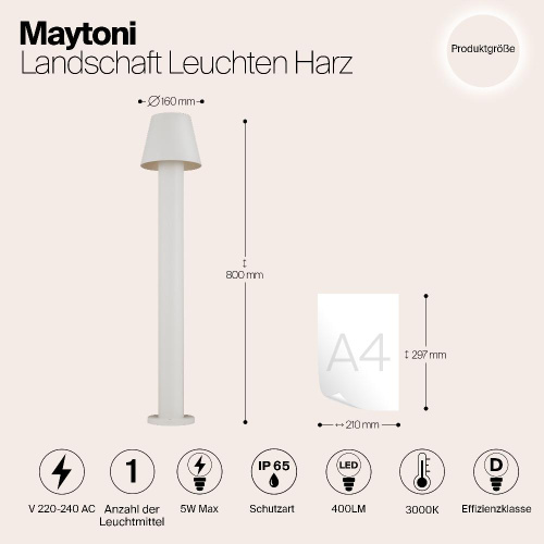 Уличный светодиодный светильник Maytoni Harz O421FL-L5W Уличный светодиодный светильник Maytoni Harz O421FL-L5W