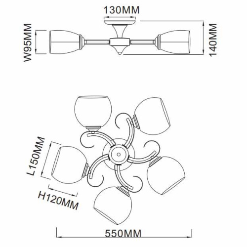 Потолочная люстра Rivoli Vitto 9011-305 Б0044465