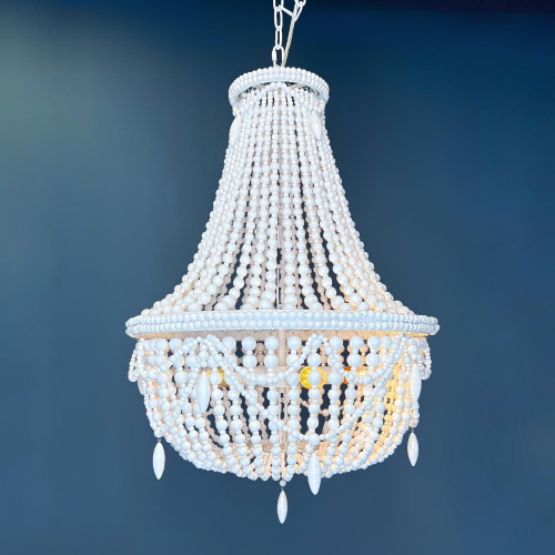 Люстра Rh Anselme White Wood Large Chandelier By Imperiumloft