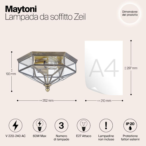Потолочный светильник Maytoni Zeil H356-CL-03-BZ