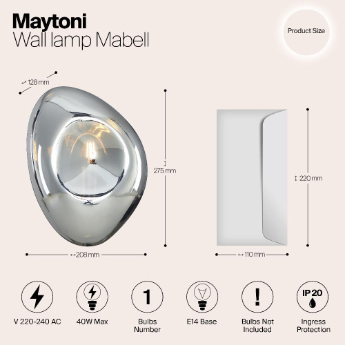 Настенный светильник Maytoni Mabell MOD306WL-01CH