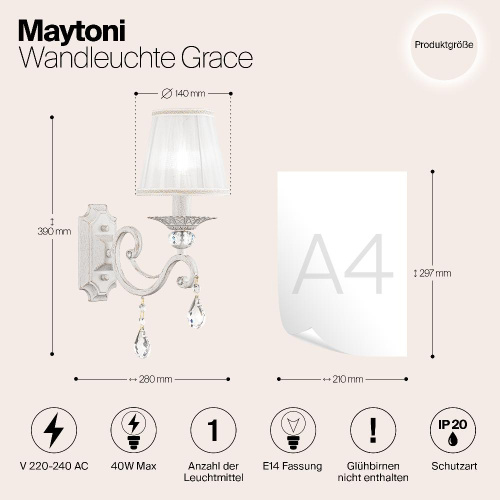 Бра Maytoni Grace ARM247-01-G Бра Maytoni Grace ARM247-01-G