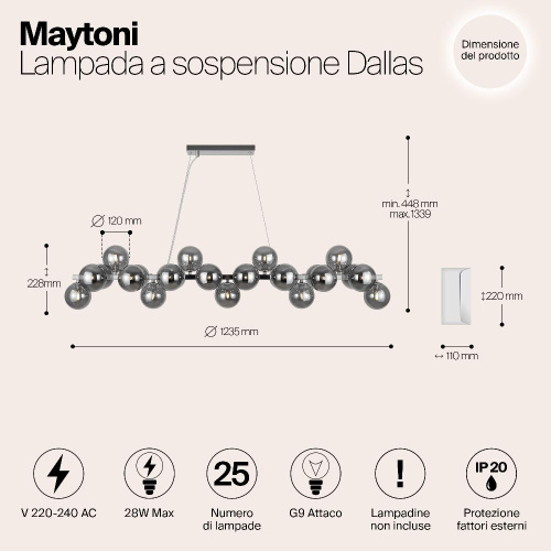 Подвесная люстра Maytoni Dallas MOD547PL-25CH