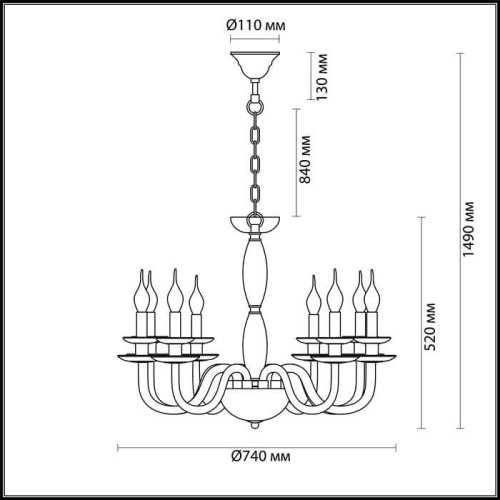 Подвесная люстра Odeon Light Capri 4187/8 Подвесная люстра Odeon Light Capri 4187/8