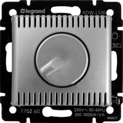 Диммер поворотный Legrand Valena 1000W алюминий 770260